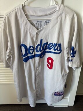 Los Angeles Dodgers White Baseball Jersey with Blue Script